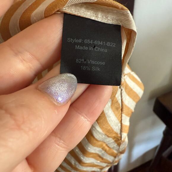 JENNI KAYNE | Boyfriend Shirt in Mustard Stripe | Size XXL - Picture 6 of 8